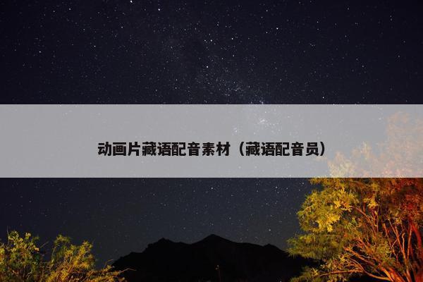 动画片藏语配音素材（藏语配音员）