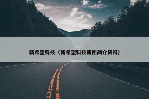 新希望科技（新希望科技集团简介资料）