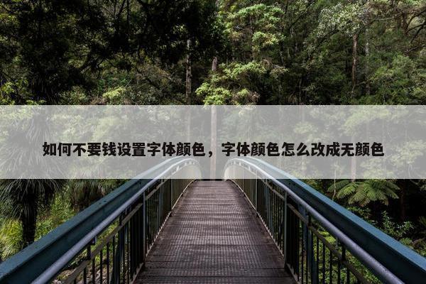 如何不要钱设置字体颜色，字体颜色怎么改成无颜色