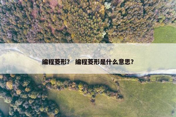 编程菱形？ 编程菱形是什么意思？