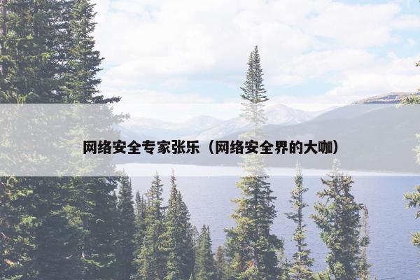 网络安全专家张乐（网络安全界的大咖）