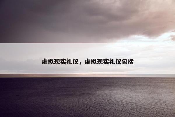 虚拟现实礼仪，虚拟现实礼仪包括