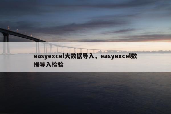 easyexcel大数据导入，easyexcel数据导入检验