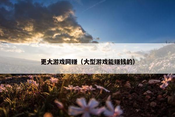 更大游戏网赚（大型游戏能赚钱的）