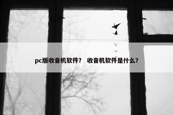 pc版收音机软件？ 收音机软件是什么？