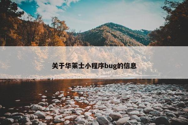关于华莱士小程序bug的信息