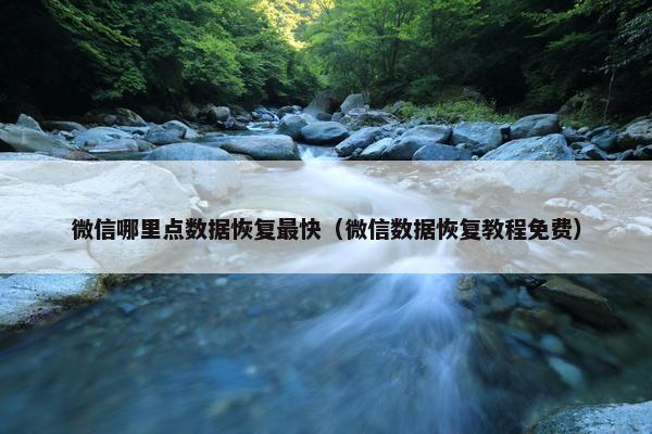 微信哪里点数据恢复最快（微信数据恢复教程免费）