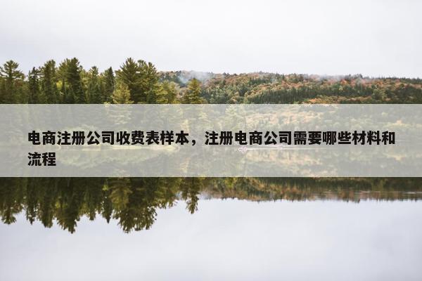 电商注册公司收费表样本，注册电商公司需要哪些材料和流程