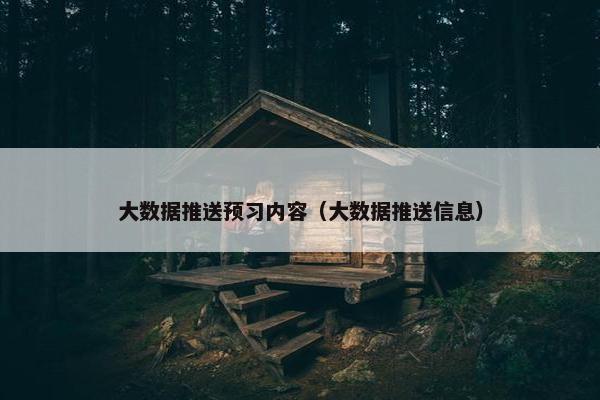 大数据推送预习内容（大数据推送信息）