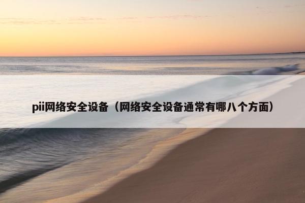 pii网络安全设备（网络安全设备通常有哪八个方面）
