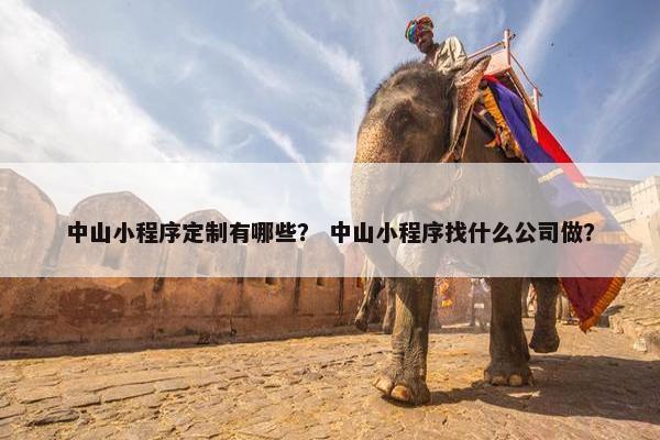 中山小程序定制有哪些？ 中山小程序找什么公司做？
