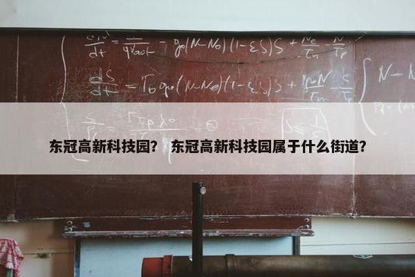 东冠高新科技园？ 东冠高新科技园属于什么街道？