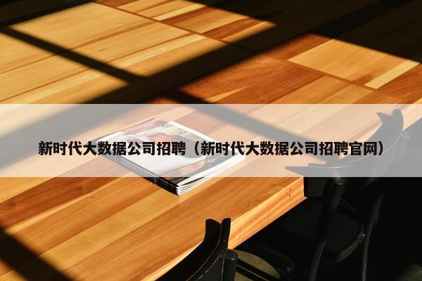 新时代大数据公司招聘（新时代大数据公司招聘官网）