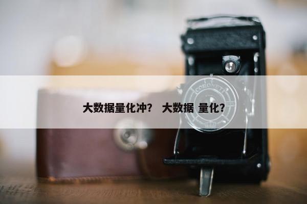 大数据量化冲？ 大数据 量化？