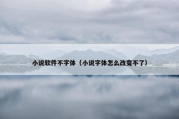 小说软件不字体（小说字体怎么改变不了）