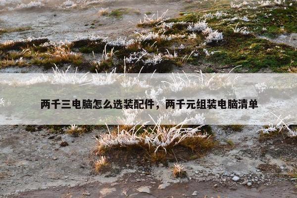 两千三电脑怎么选装配件，两千元组装电脑清单