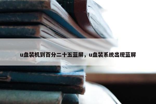 u盘装机到百分二十五蓝屏，u盘装系统出现蓝屏