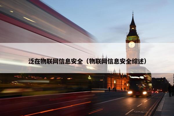 泛在物联网信息安全（物联网信息安全综述）