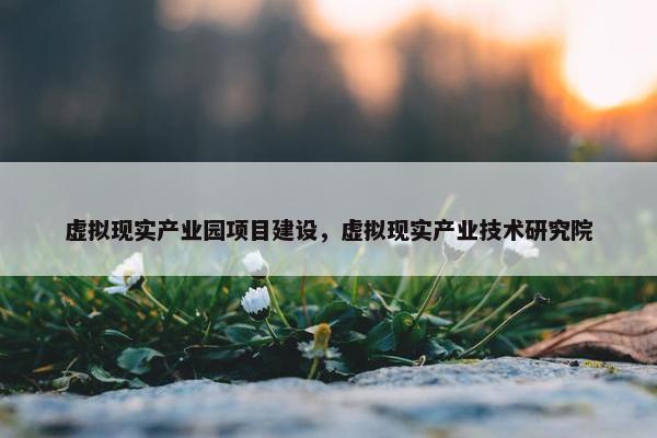 虚拟现实产业园项目建设，虚拟现实产业技术研究院
