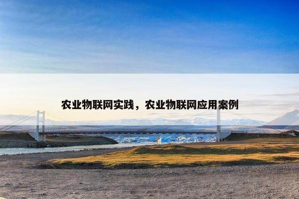农业物联网实践，农业物联网应用案例