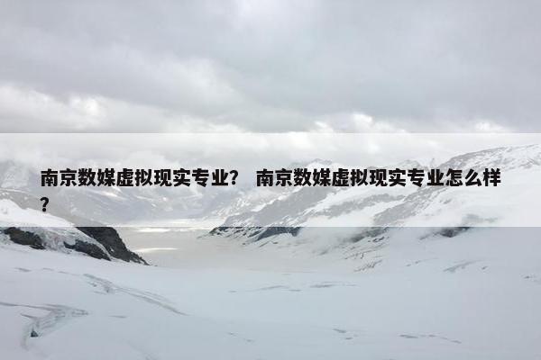 南京数媒虚拟现实专业？ 南京数媒虚拟现实专业怎么样？