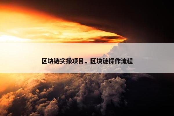 区块链实操项目，区块链操作流程