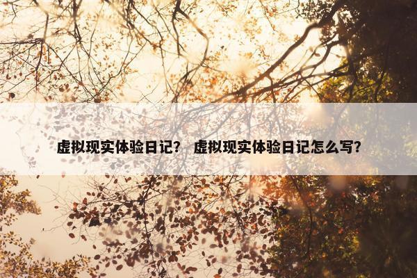 虚拟现实体验日记？ 虚拟现实体验日记怎么写？