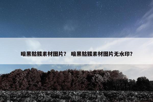 暗黑骷髅素材图片？ 暗黑骷髅素材图片无水印？