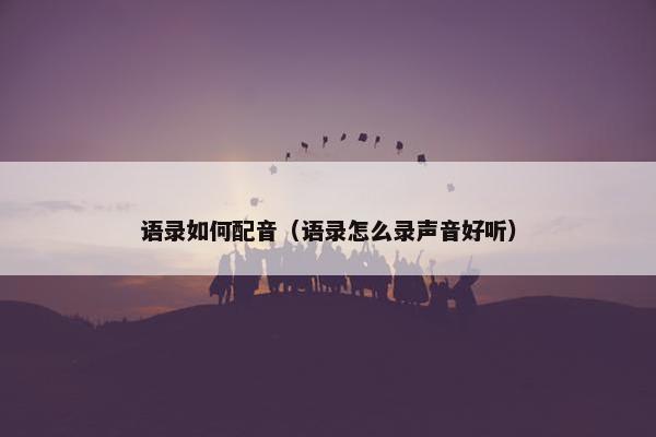 语录如何配音（语录怎么录声音好听）