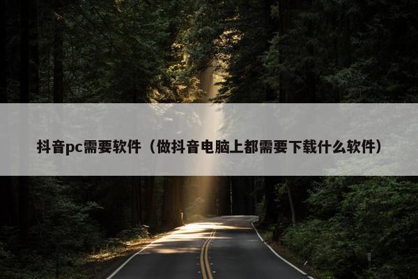 抖音pc需要软件（做抖音电脑上都需要下载什么软件）