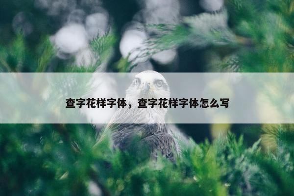查字花样字体，查字花样字体怎么写