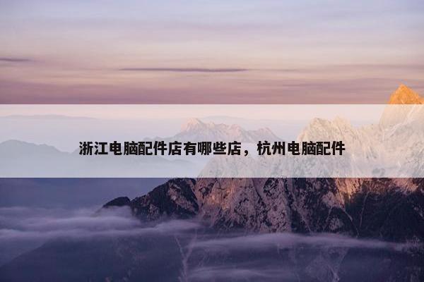 浙江电脑配件店有哪些店，杭州电脑配件