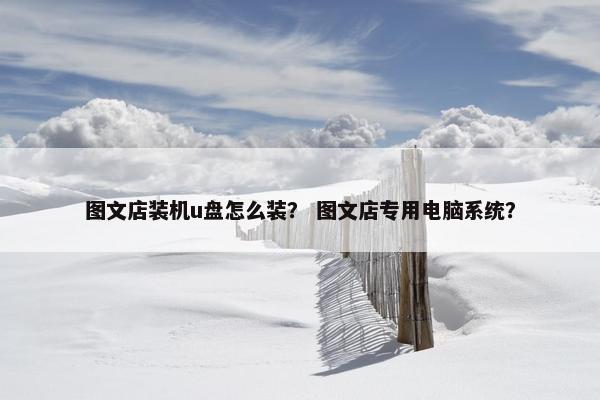 图文店装机u盘怎么装？ 图文店专用电脑系统？