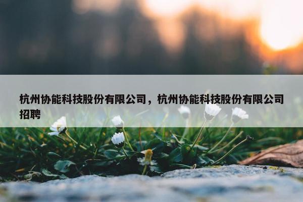 杭州协能科技股份有限公司，杭州协能科技股份有限公司招聘