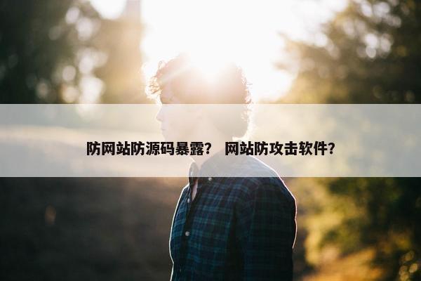防网站防源码暴露？ 网站防攻击软件？