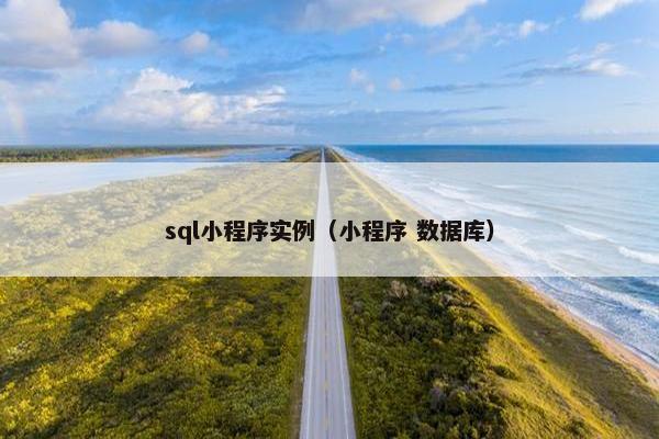 sql小程序实例（小程序 数据库）