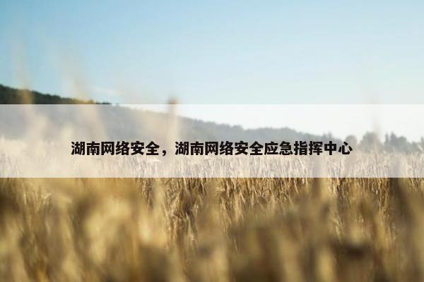 湖南网络安全，湖南网络安全应急指挥中心