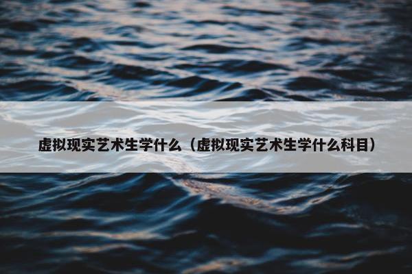 虚拟现实艺术生学什么（虚拟现实艺术生学什么科目）