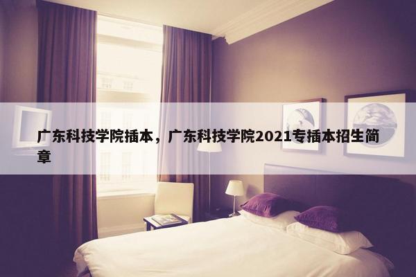 广东科技学院插本，广东科技学院2021专插本招生简章