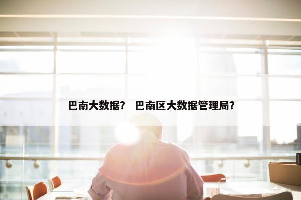 巴南大数据？ 巴南区大数据管理局？
