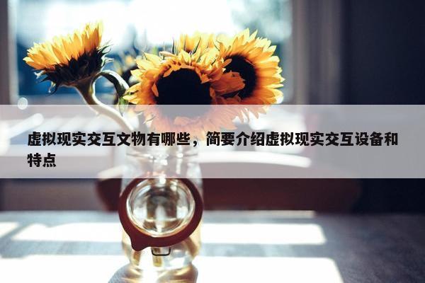 虚拟现实交互文物有哪些，简要介绍虚拟现实交互设备和特点