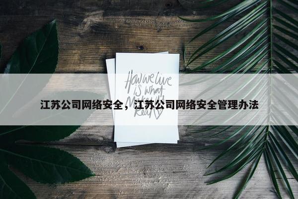 江苏公司网络安全，江苏公司网络安全管理办法