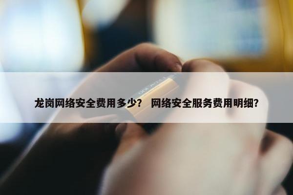 龙岗网络安全费用多少？ 网络安全服务费用明细？