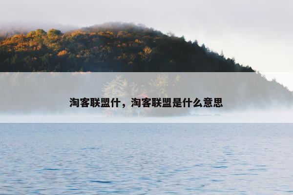 淘客联盟什，淘客联盟是什么意思