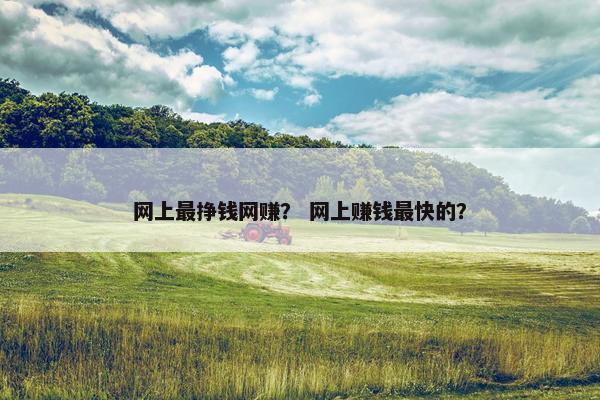 网上最挣钱网赚？ 网上赚钱最快的？