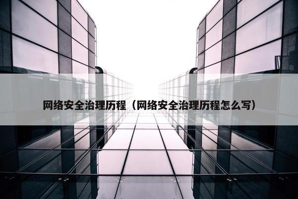 网络安全治理历程（网络安全治理历程怎么写）