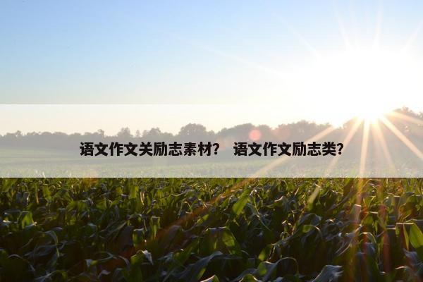 语文作文关励志素材？ 语文作文励志类？