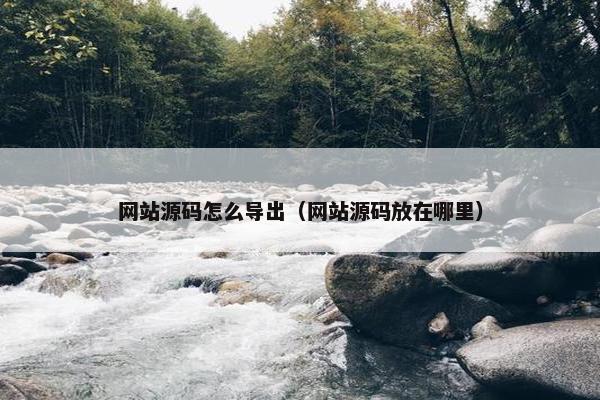 网站源码怎么导出（网站源码放在哪里）