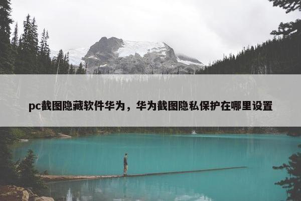 pc截图隐藏软件华为，华为截图隐私保护在哪里设置