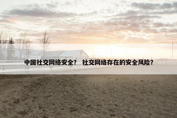 中国社交网络安全？ 社交网络存在的安全风险？